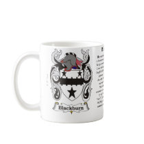 Blackburn, the origin, meaning and the crest coffee mugs
