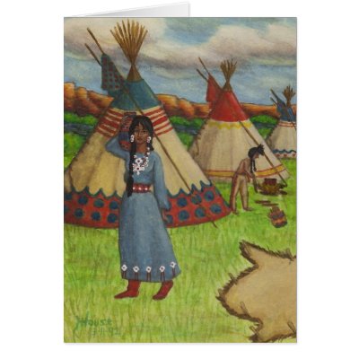 Blackfoot Indians Greeting Cards by hblack6