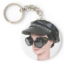 BlackGogglesLeatherCap050110 Key Chain