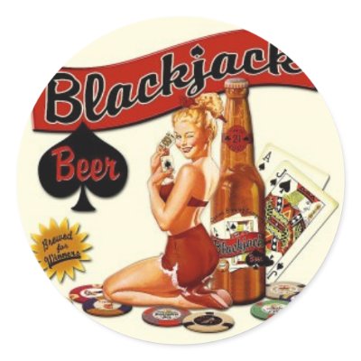 Blackjack Beer Sticker by denvershutt