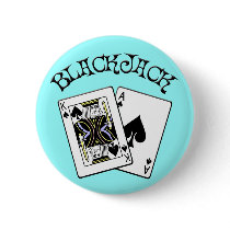 BLACKJACK PINBACK BUTTON