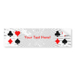 Blackjack / Poker Card Suits: Bumper Sticker bumper stickers