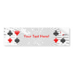 Blackjack / Poker Card Suits: Bumper Sticker bumper stickers