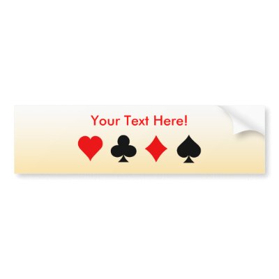 Blackjack / Poker Card Suits: Bumper Sticker by spiritswitchboard