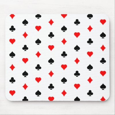 Blackjack / Poker Card Suits: Mousepad by spiritswitchboard
