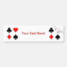 Blackjack / Poker Card Suits: Vector Art: Bumper Stickers