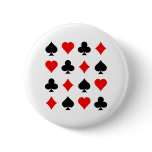 Blackjack / Poker Card Suits: Vector Art: Pinback Button