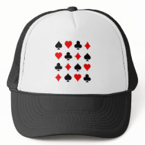 Blackjack / Poker Card Suits: Vector Art: Mesh Hats
