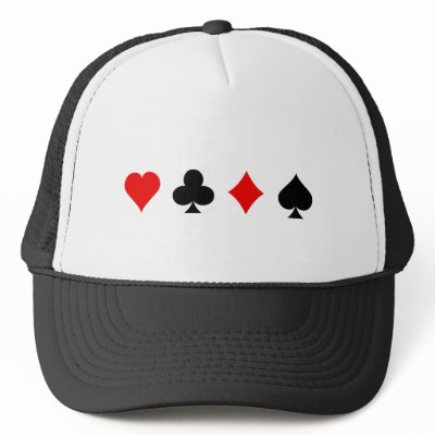 Blackjack / Poker Card Suits: Vector Art: Trucker Hats by spiritswitchboard