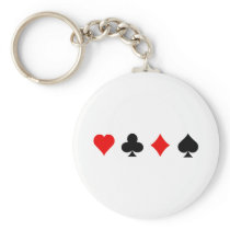 Blackjack / Poker Card Suits: Vector Art: Key Chains