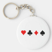 Blackjack / Poker Card Suits: Vector Art: Key Chains