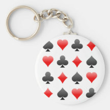 Blackjack / Poker Card Suits: Vector Art: Key Chain