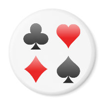Blackjack / Poker Card Suits: Vector Art: Fridge Magnets
