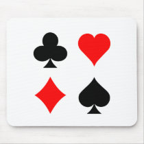 Blackjack / Poker Card Suits: Vector Art: Mouse Pads