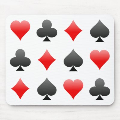 Blackjack / Poker Card Suits: Vector Art: Mouse Pads by spiritswitchboard