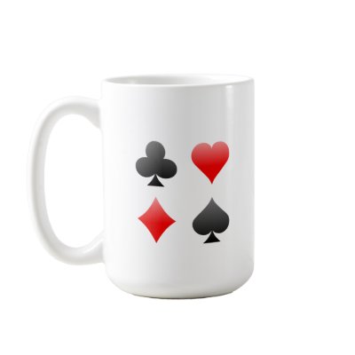 Blackjack / Poker Card Suits: Vector Art: Coffee Mugs by spiritswitchboard