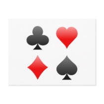 Blackjack / Poker Card Suits: Vector Art: Post Cards