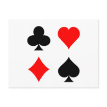 Blackjack / Poker Card Suits: Vector Art: Post Card