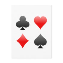 Blackjack / Poker Card Suits: Vector Art: Post Cards