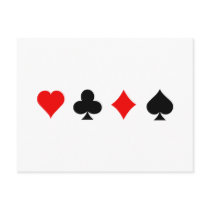 Blackjack / Poker Card Suits: Vector Art: Postcards