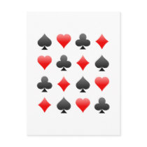 Blackjack / Poker Card Suits: Vector Art: Postcard