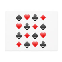 Blackjack / Poker Card Suits: Vector Art: Post Cards