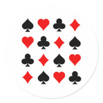 Blackjack / Poker Card Suits: Vector Art: Stickers