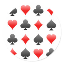 Blackjack / Poker Card Suits: Vector Art: Stickers