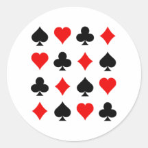 Blackjack / Poker Card Suits: Vector Art: Stickers