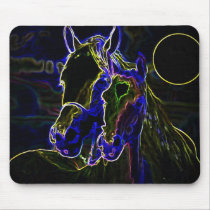 Blacklight Horses Mouse Pads