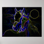 Blacklight Horses Poster Print - Horse Posters
