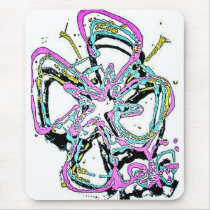 Blacklight / Neon Splash Abstract Celtic Cross Mousepads