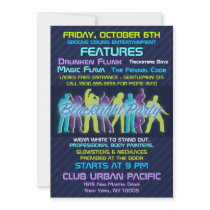 Blacklight Party Invitation
