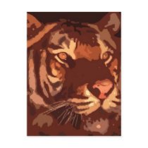 Blacklight Tiger Face Post Card