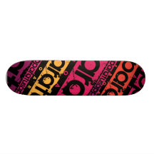 Blacklight tilted logo skate deck