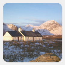 Blackrock Cottage, Glencoe, Highlands, Scotland Square Sticker