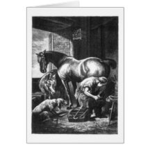 Blacksmith and Horse, Greeting Card