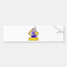 Blacksmith Holding Hammer with Anvil Retro Bumper Sticker