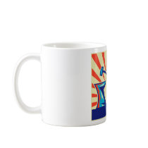 Blacksmith worker with hammer and anvil retro styl coffee mug