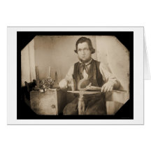 Blacksmith Working Daguerreotype 1846 Greeting Cards