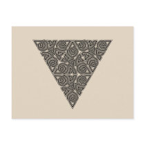Blackwork Triangle Knot Postcard