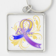 Bladder Believe Flourish Ribbon Key Chains