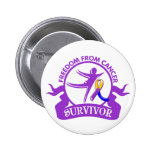 Bladder Cancer - Freedom From Cancer Survivor Pinback Buttons