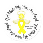 Bladder Cancer God Made My Hero An Angel Round Sticker