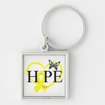 Bladder Cancer Hope Butterfly Heart Décor Keychain