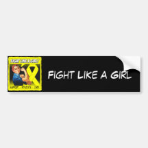 Bladder Cancer Rosie Riveter - Fight Like a Girl Bumper Stickers