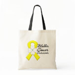 Bladder Cancer Survivor Flower Ribbon Tote Bags