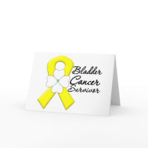 Bladder Cancer Survivor Flower Ribbon Greeting Card