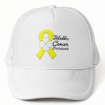 Bladder Cancer Survivor Flower Ribbon Trucker Hat