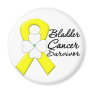 Bladder Cancer Survivor Flower Ribbon Fridge Magnets